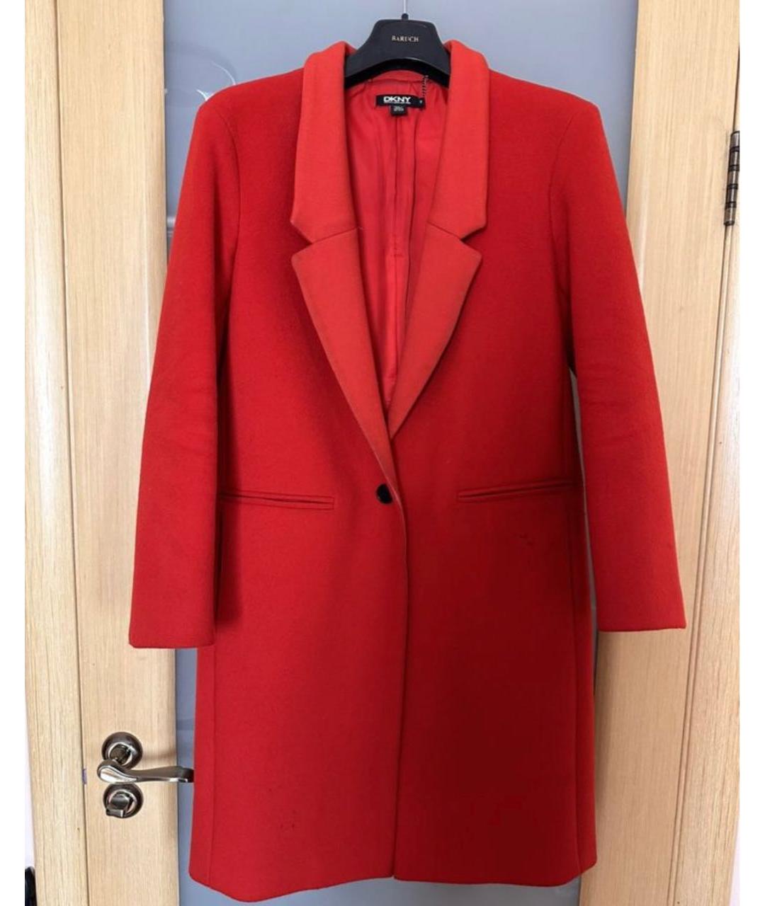 DKNY Красное шерстяное пальто, фото 9