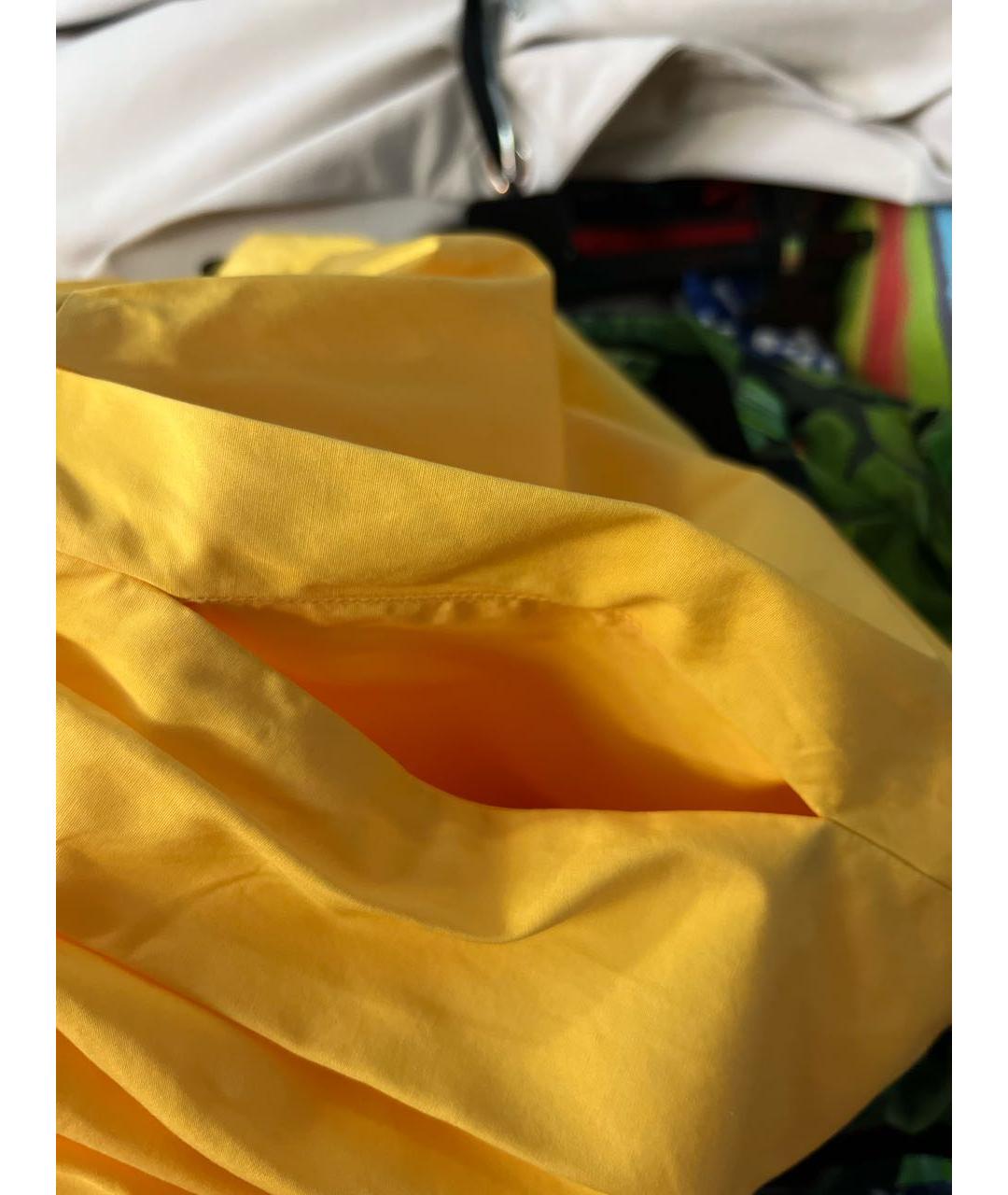 MAX MARA Желтая хлопковая юбка миди, фото 5