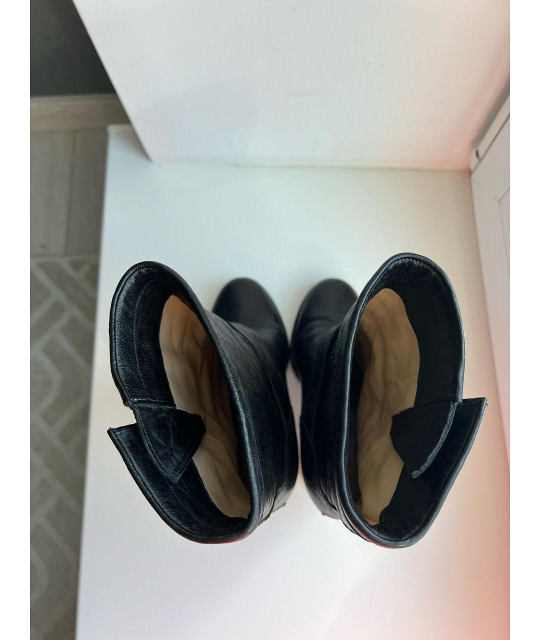 JIMMY CHOO Черные кожаные полусапоги, фото 3