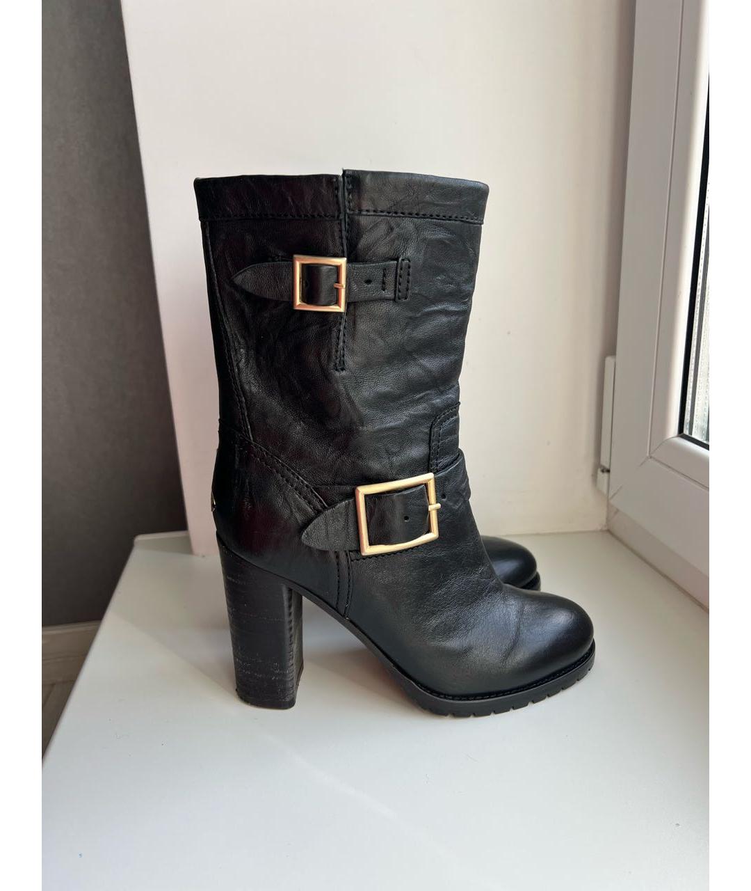 JIMMY CHOO Черные кожаные полусапоги, фото 9