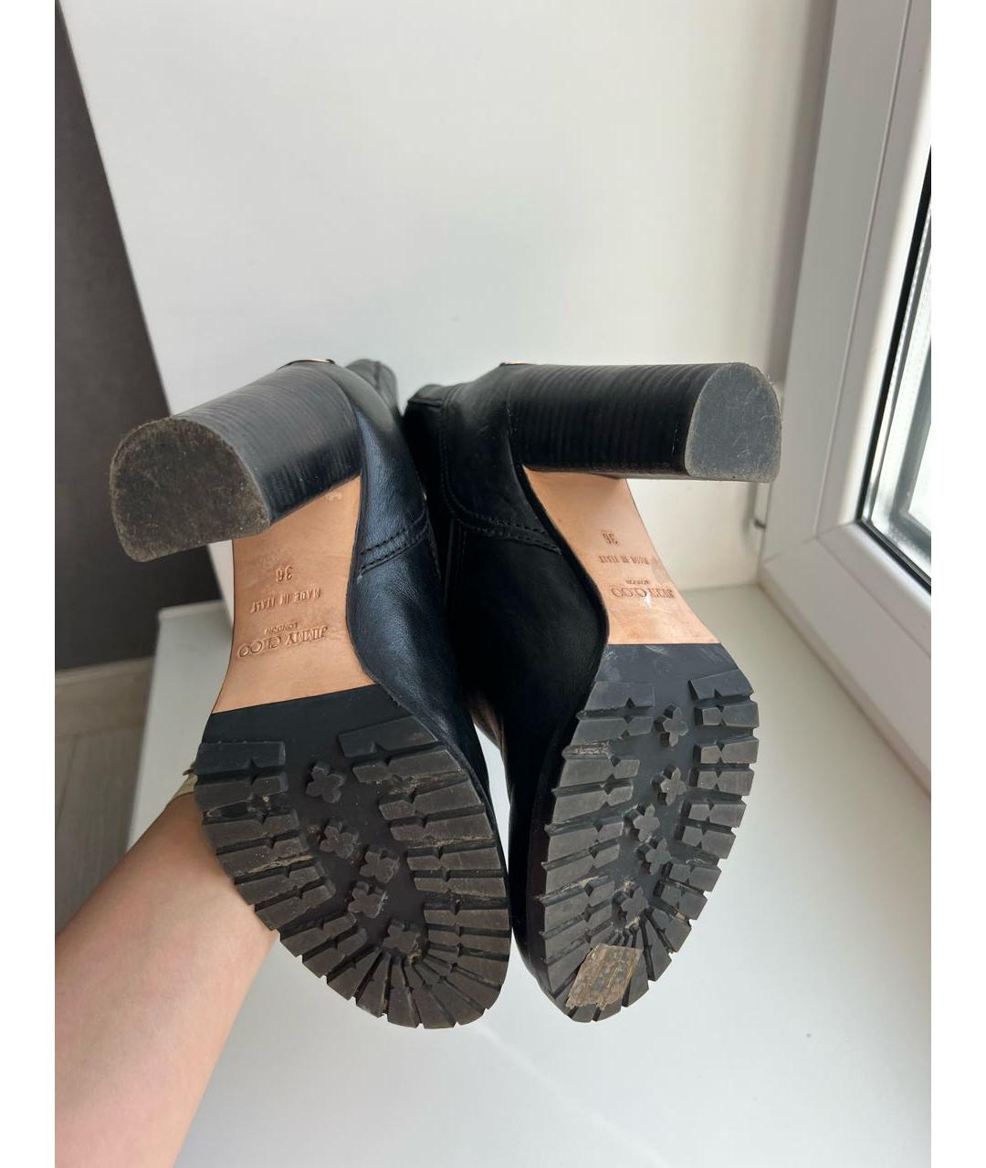 JIMMY CHOO Черные кожаные полусапоги, фото 6