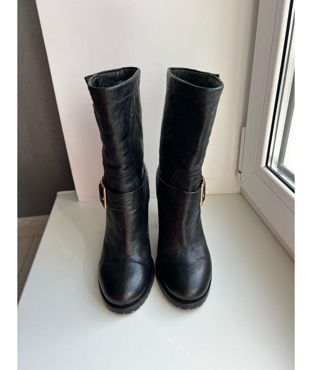 JIMMY CHOO Черные кожаные полусапоги, фото 2
