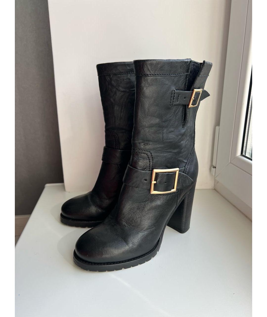 JIMMY CHOO Черные кожаные полусапоги, фото 5