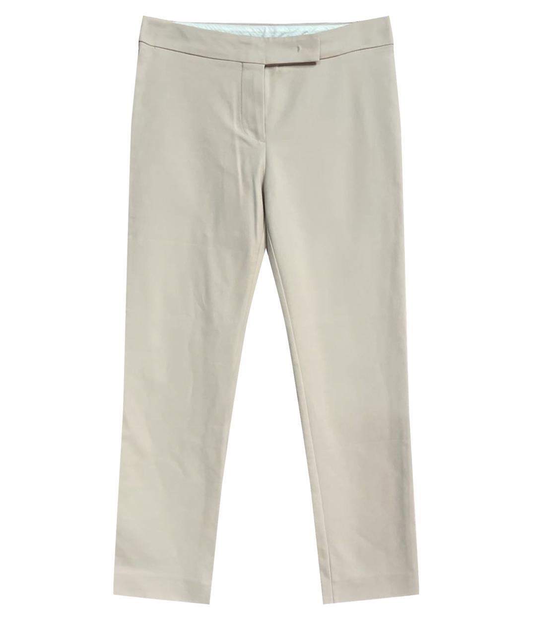 MAX MARA Бежевые хлопко-эластановые брюки узкие, фото 1