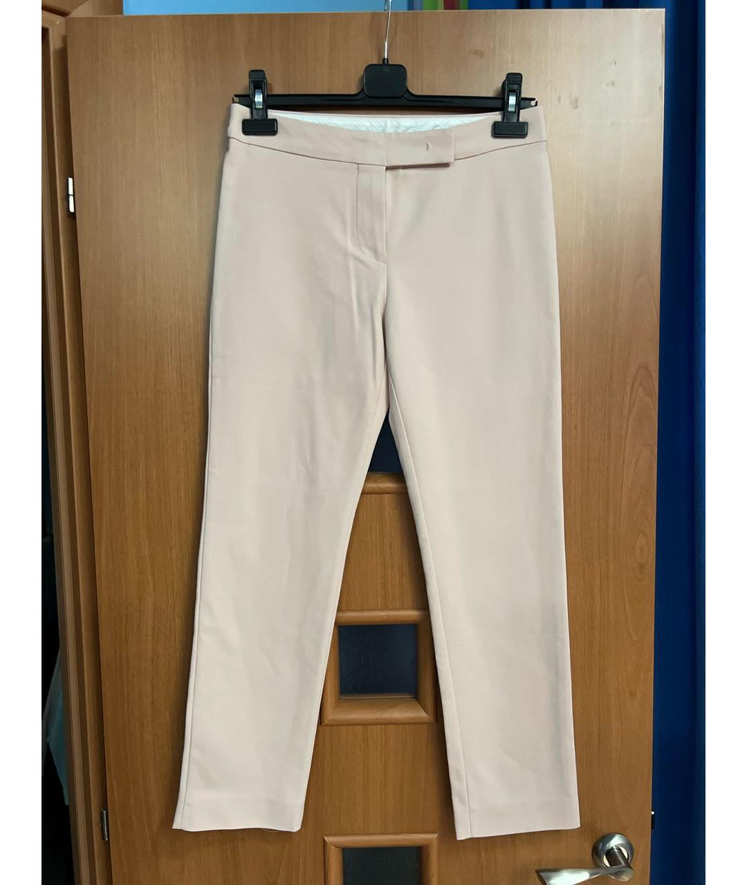 MAX MARA Бежевые хлопко-эластановые брюки узкие, фото 5