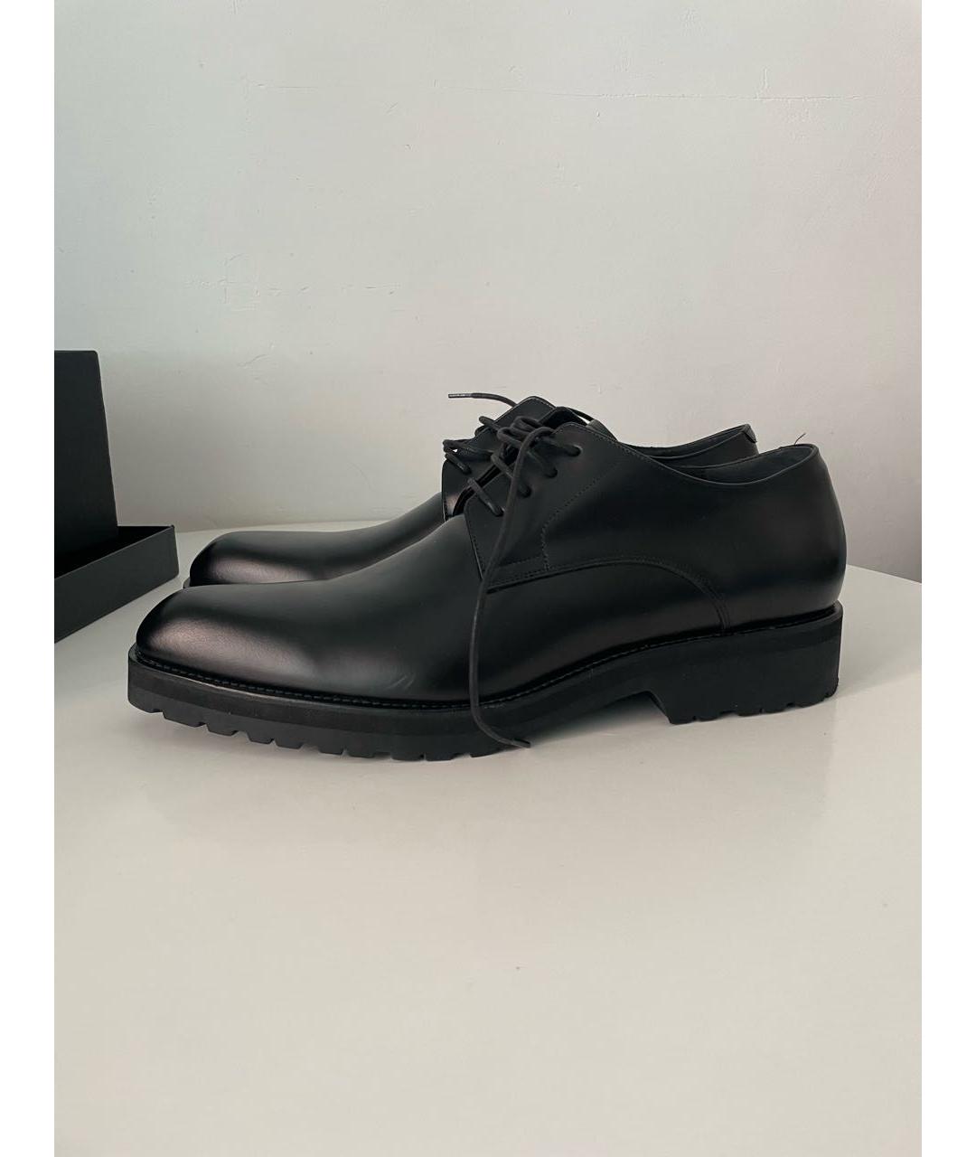 DRIES VAN NOTEN Черные кожаные низкие ботинки, фото 5