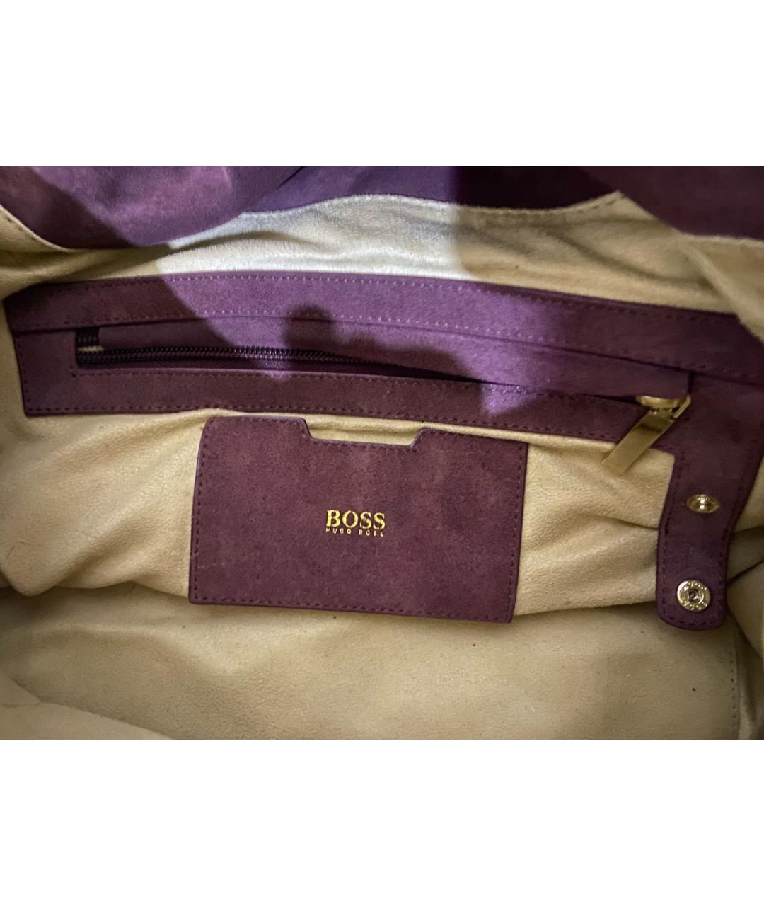 HUGO BOSS Бордовая замшевая сумка через плечо, фото 3