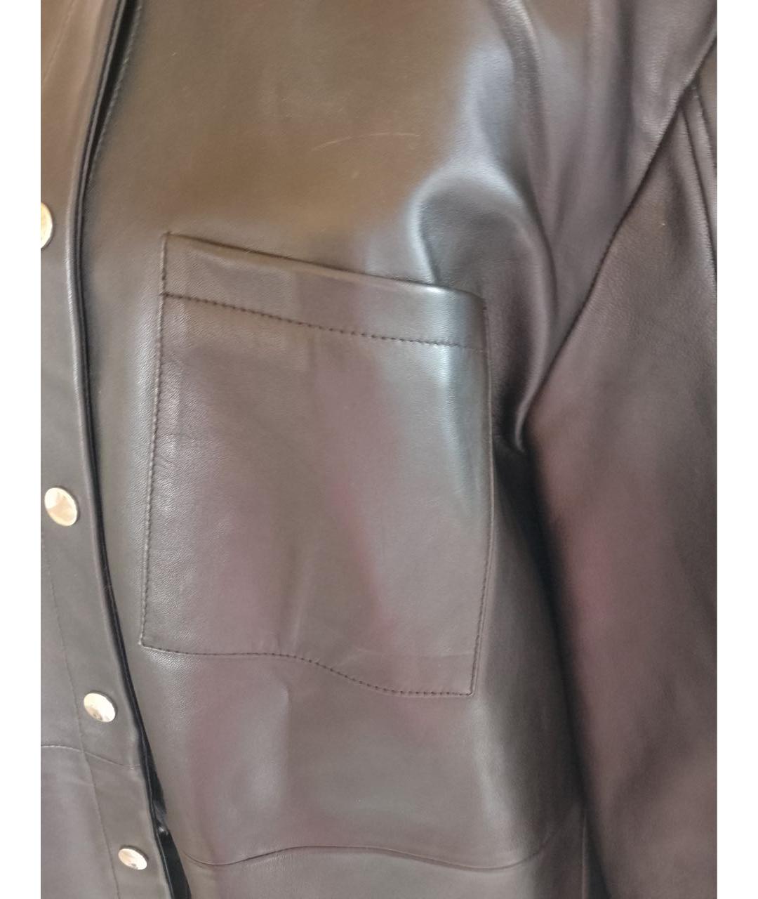 MAJE Черный кожаный жакет/пиджак, фото 4