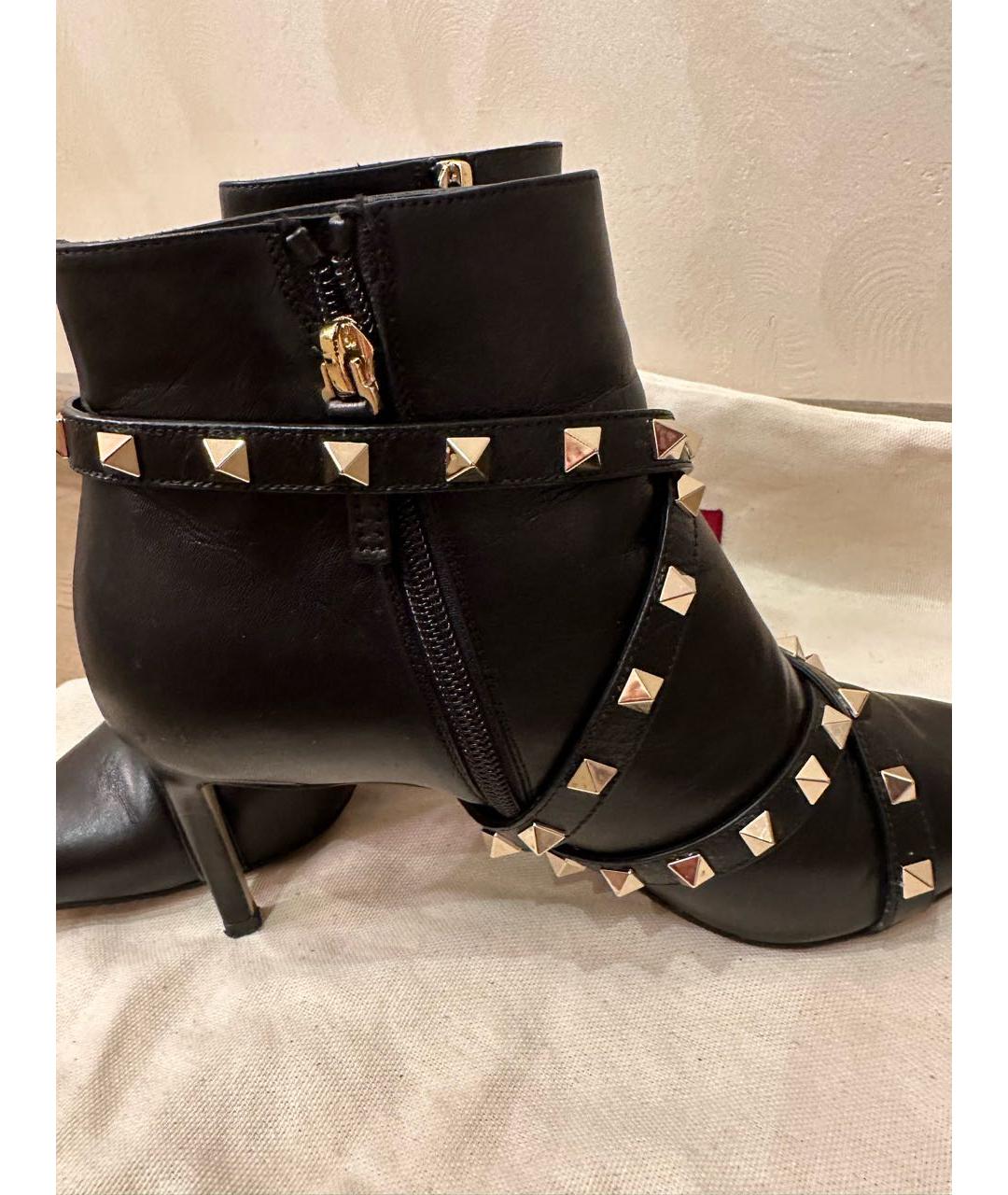 VALENTINO Черные кожаные ботильоны, фото 4