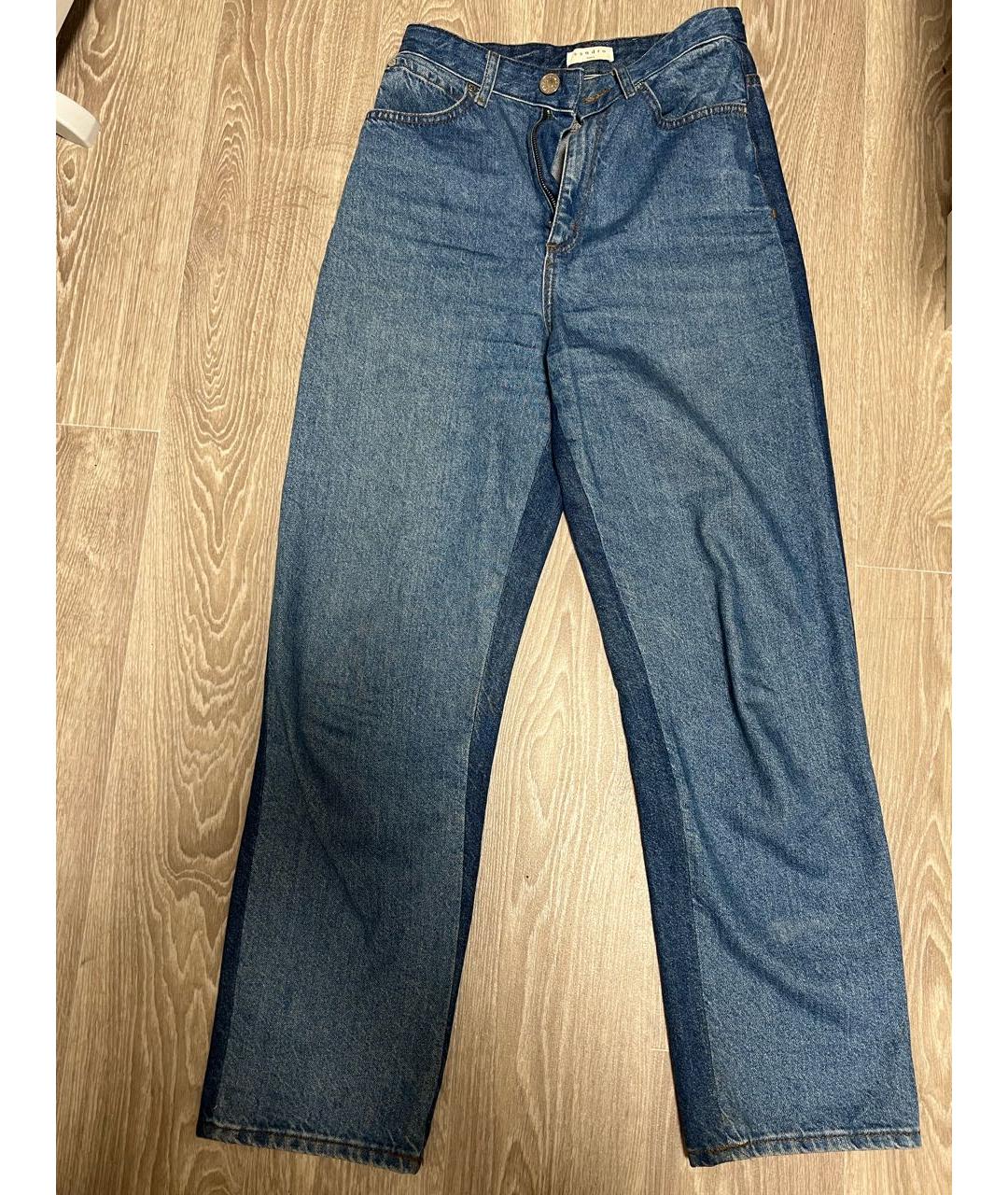 SANDRO Синие хлопковые прямые джинсы, фото 7