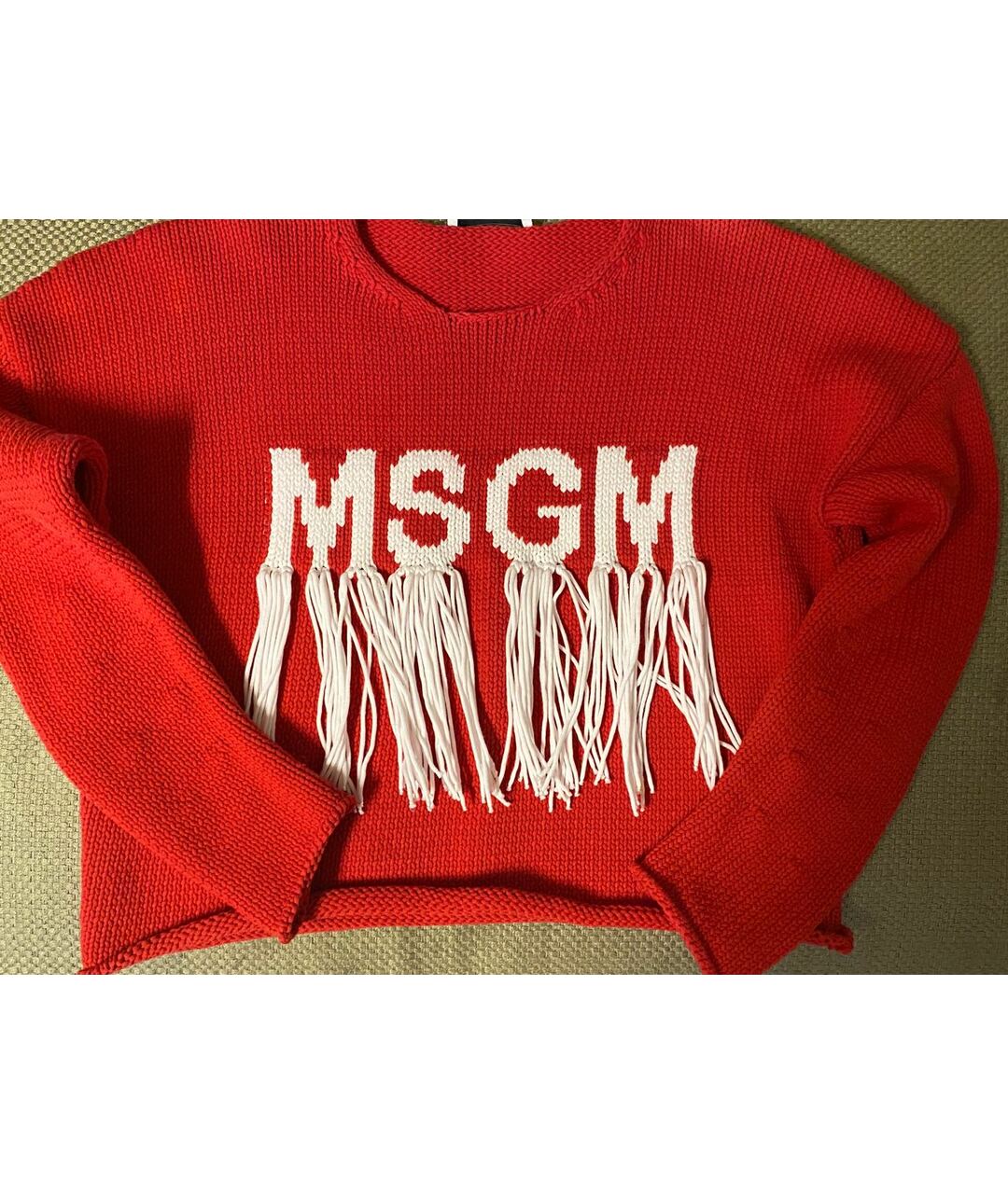 MSGM Красный хлопковый джемпер / свитер, фото 5