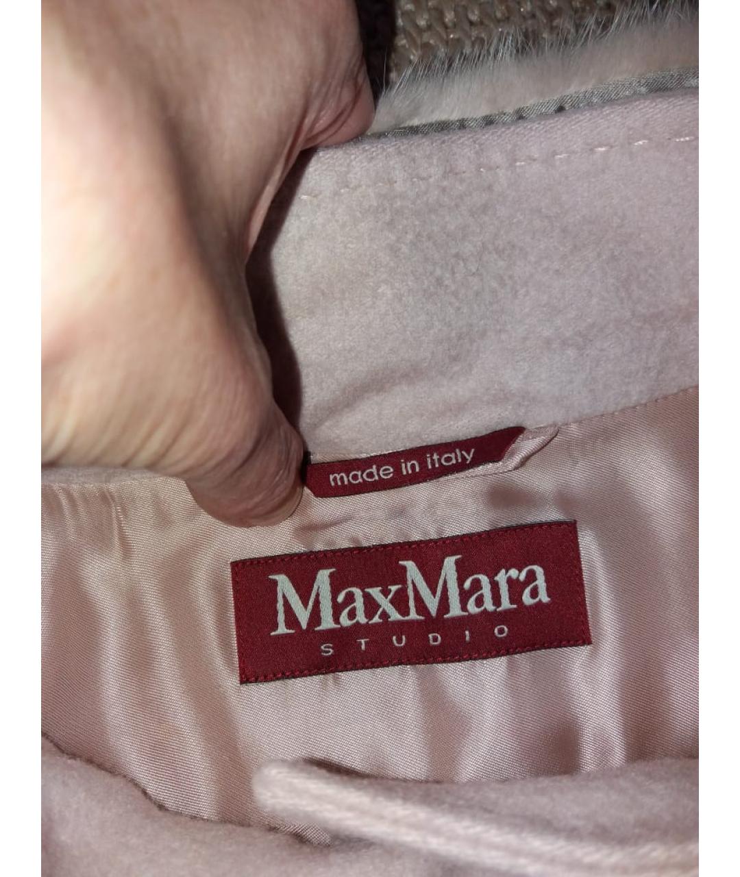 MAX MARA STUDIO Розовое шерстяное пальто, фото 3