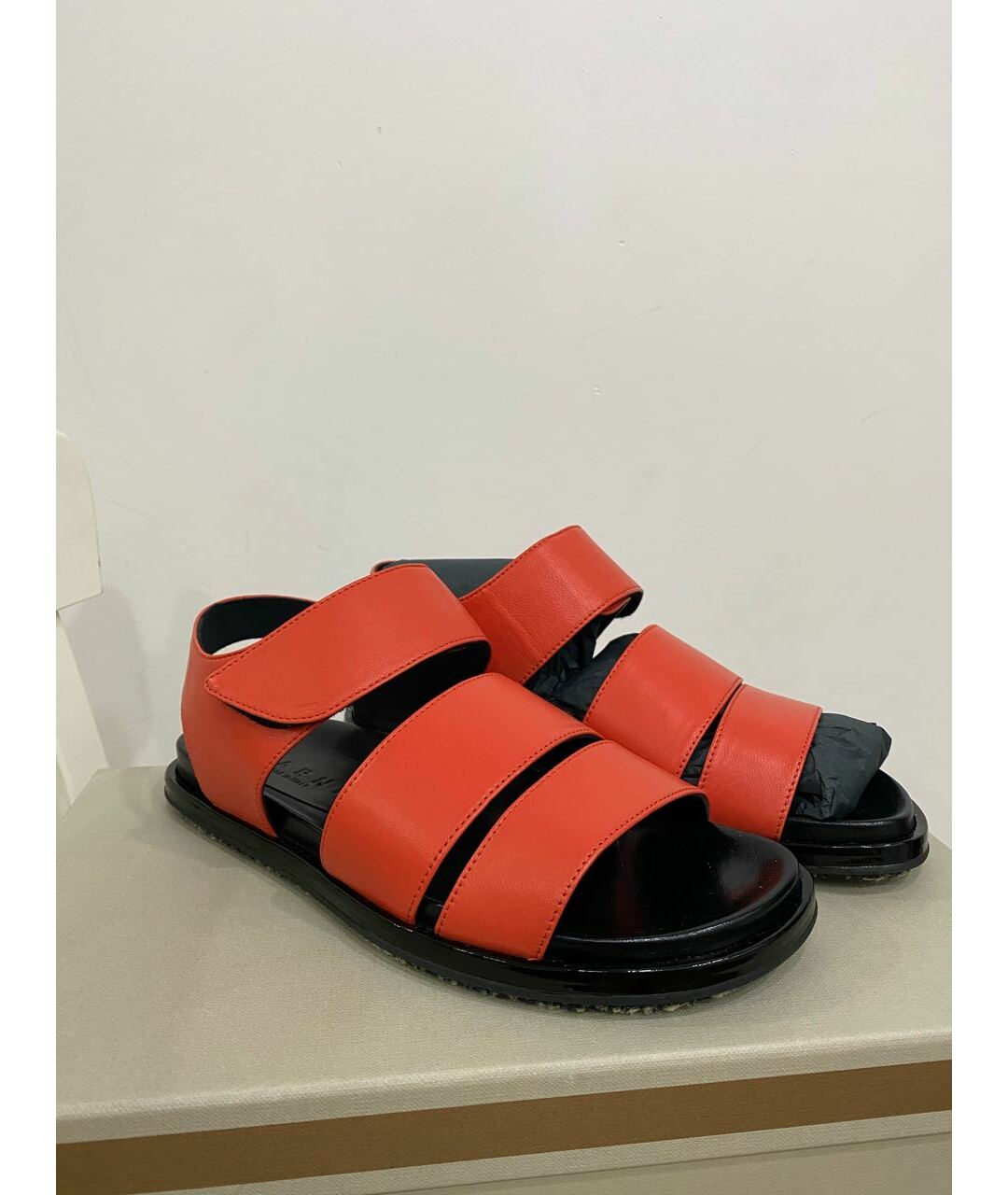 MARNI Красные кожаные сандалии, фото 6