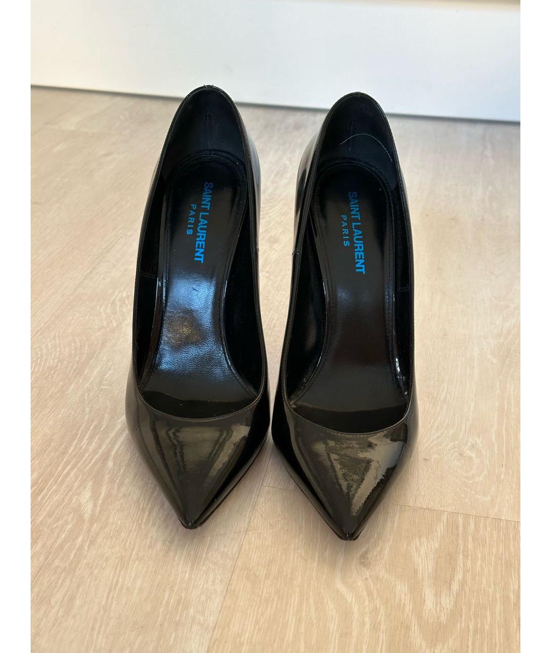 SAINT LAURENT Черные кожаные туфли, фото 2