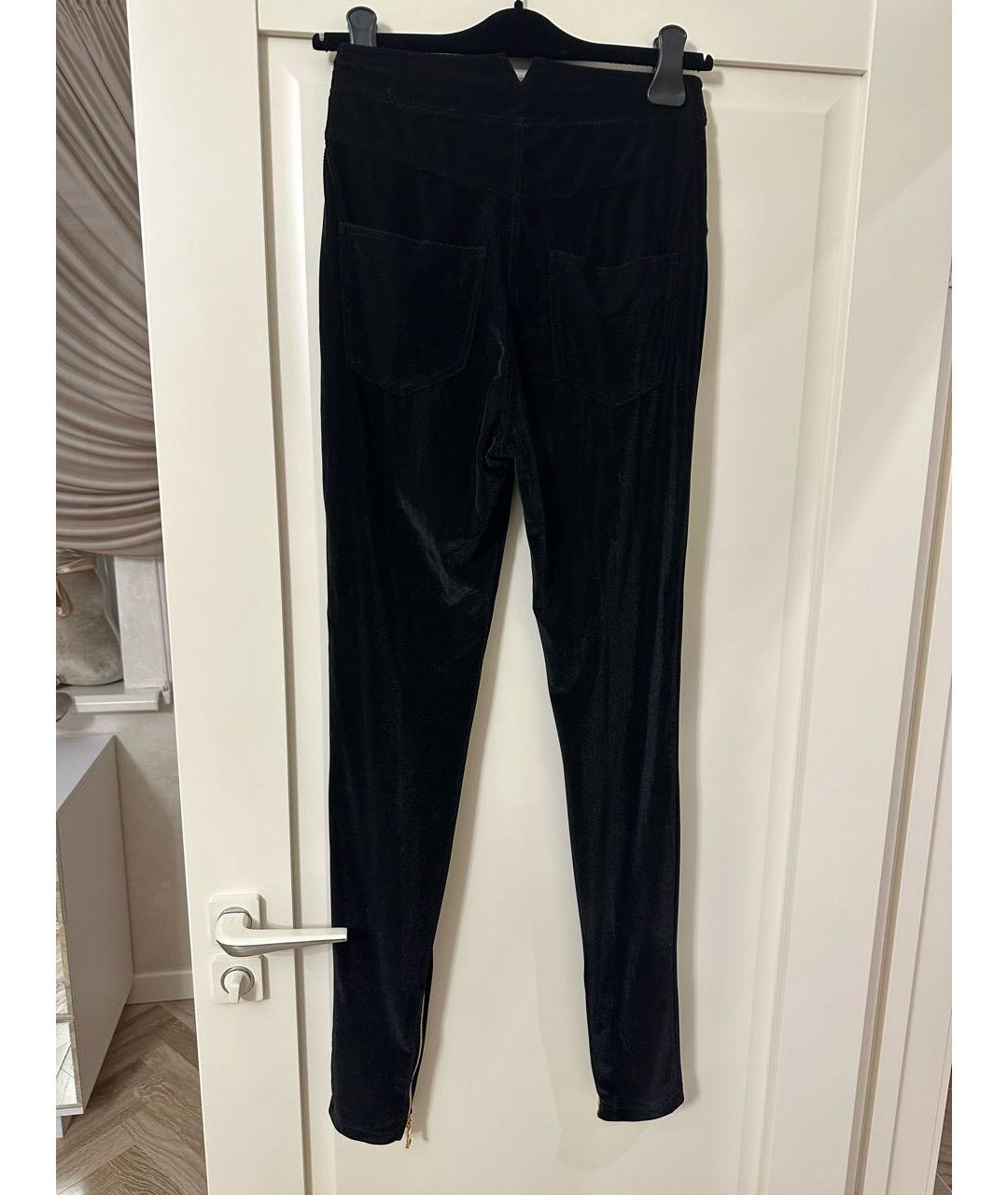 BALMAIN Черные синтетические брюки узкие, фото 2