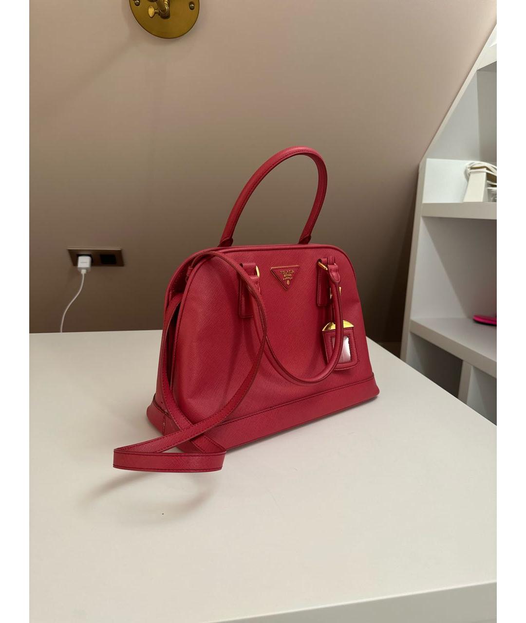 PRADA Розовая кожаная сумка тоут, фото 2
