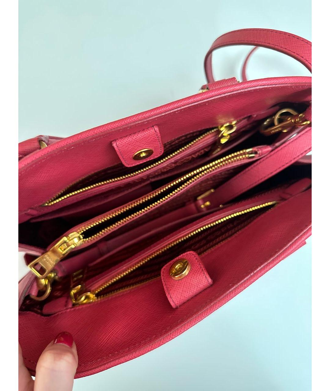 PRADA Розовая кожаная сумка тоут, фото 4