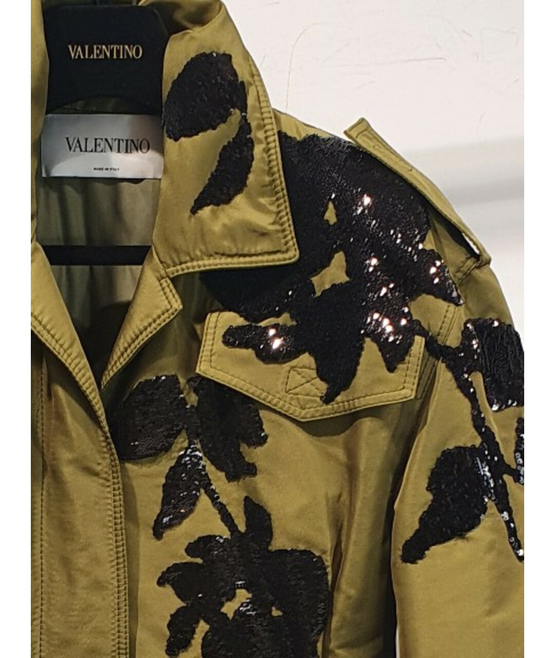 VALENTINO Хаки полиэстеровая куртка, фото 4