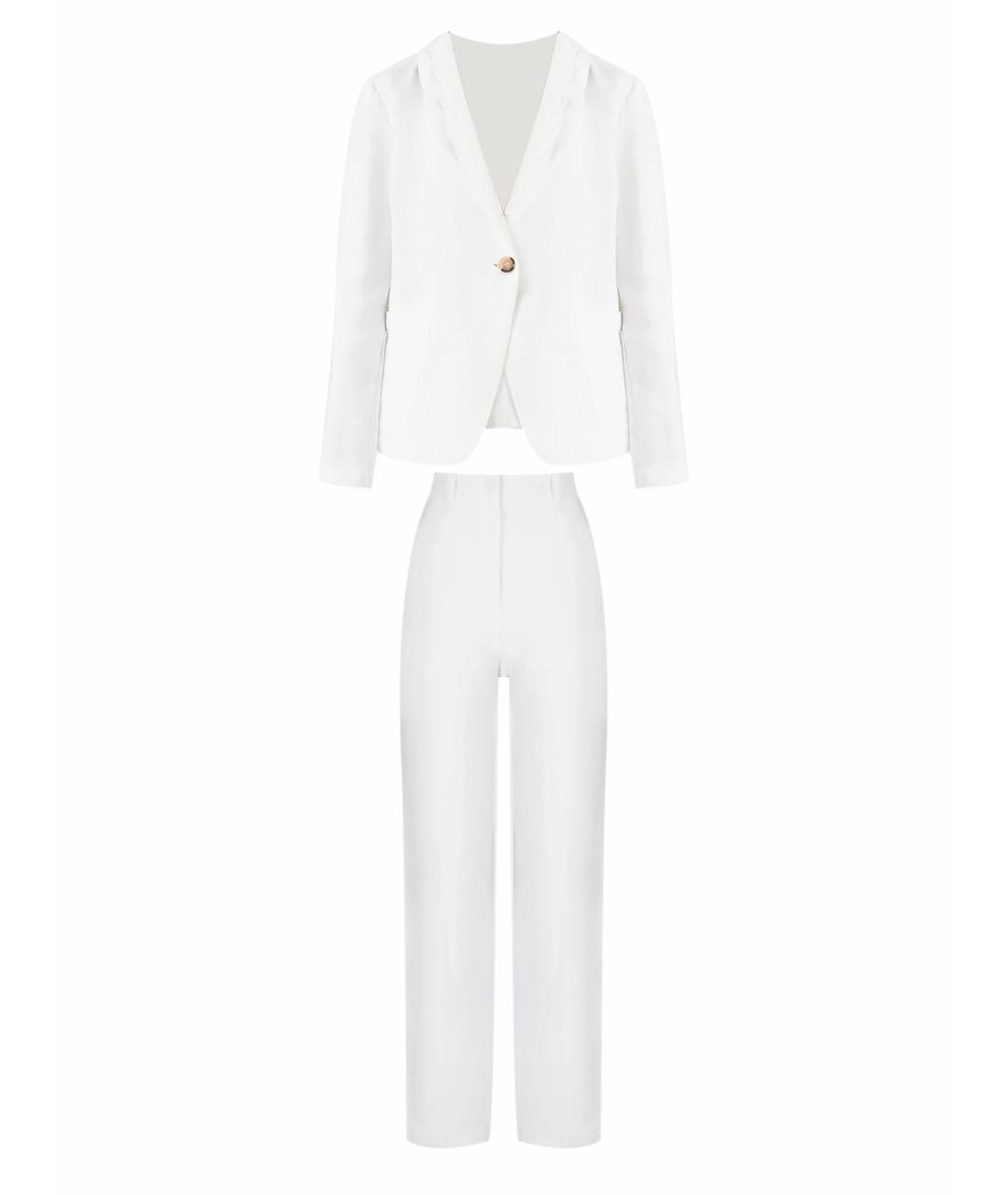 EMPORIO ARMANI Белый вискозный костюм с брюками, фото 1