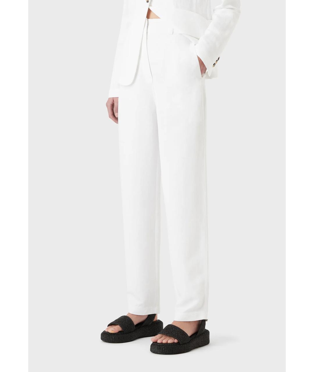 EMPORIO ARMANI Белый вискозный костюм с брюками, фото 4