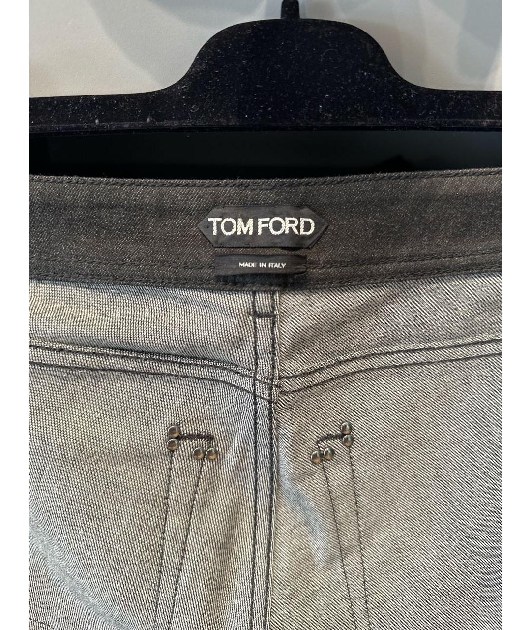 TOM FORD Антрацитовые хлопковые джинсы слим, фото 3