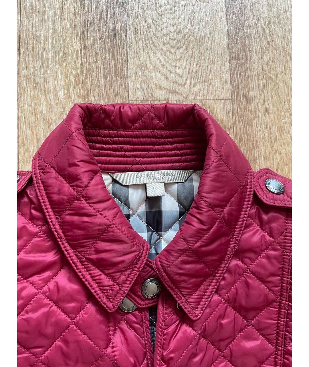 BURBERRY Бордовая полиамидовая куртка, фото 7