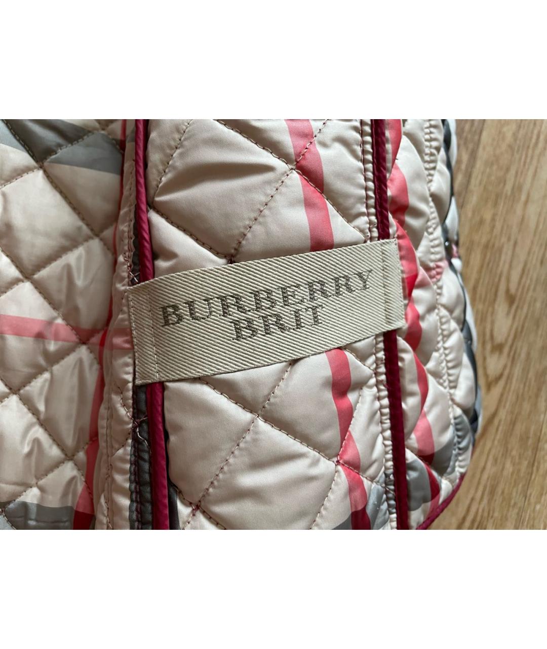 BURBERRY Бордовая полиамидовая куртка, фото 3