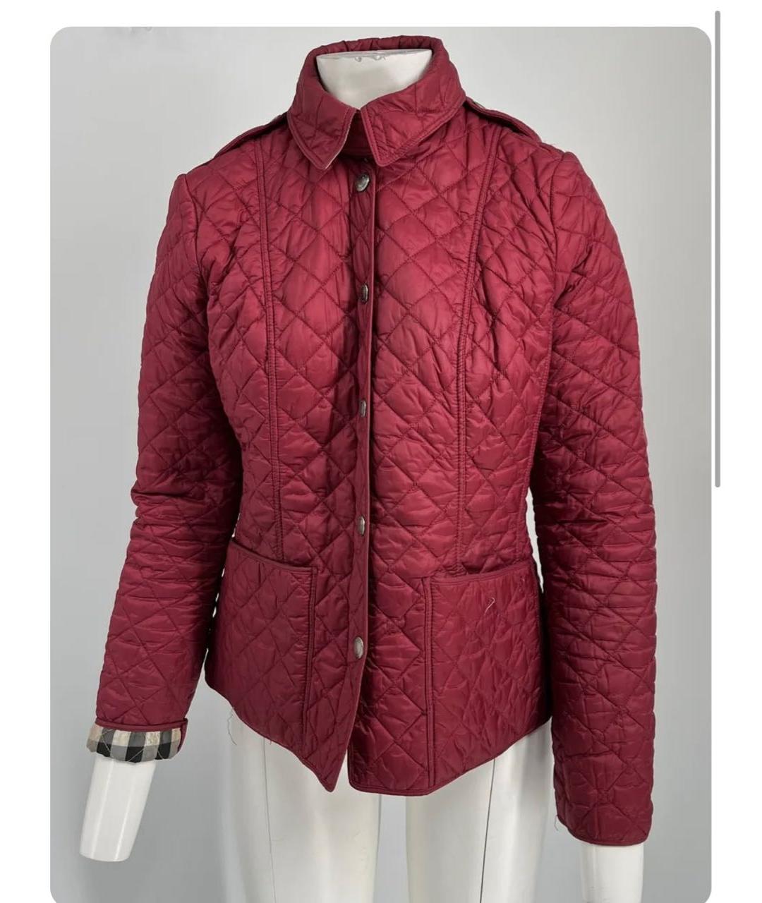 BURBERRY Бордовая полиамидовая куртка, фото 8