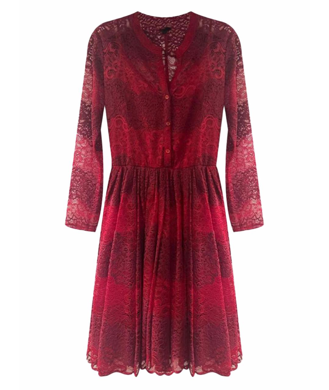 MAJE Бордовое кружевное коктейльное платье, фото 1