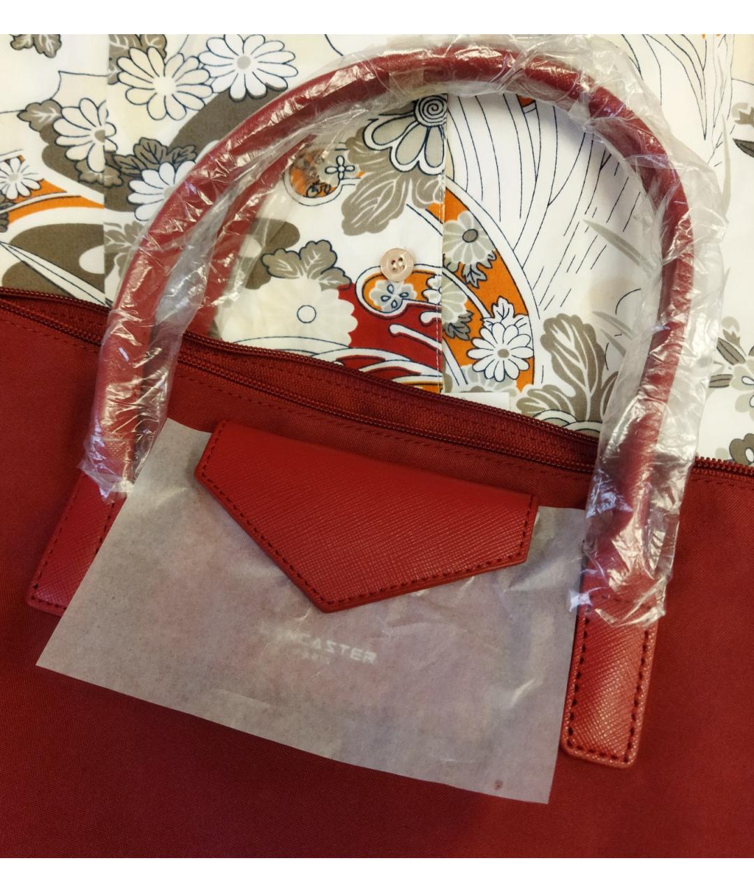 LANCASTER Бордовая кожаная сумка с короткими ручками, фото 8