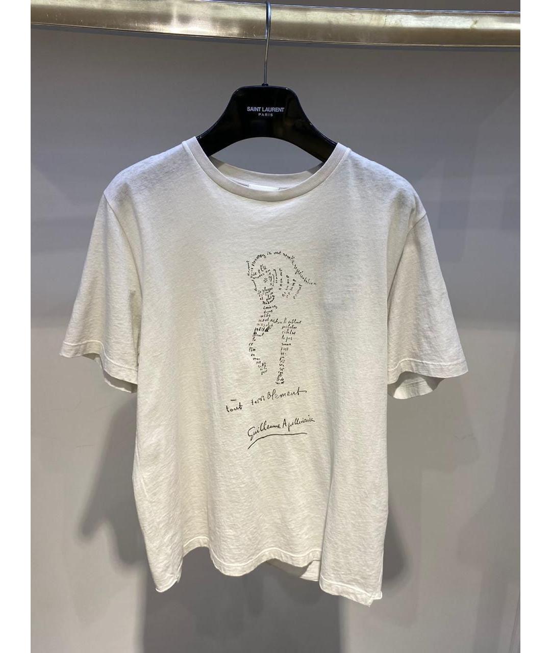 SAINT LAURENT Белая хлопковая футболка, фото 2