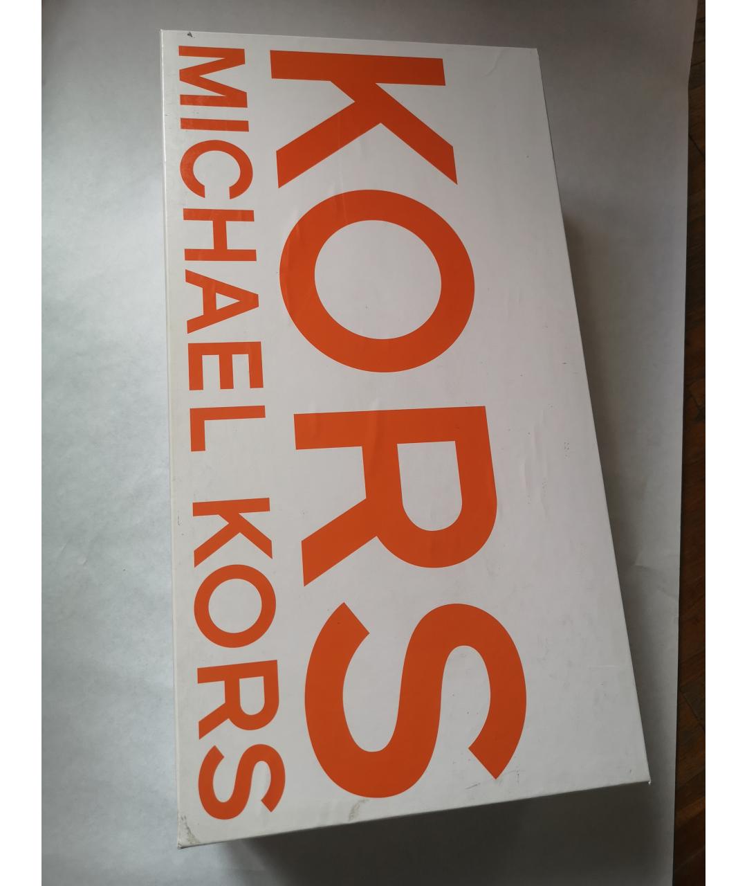 MICHAEL KORS Бордовые кожаные сапоги, фото 6