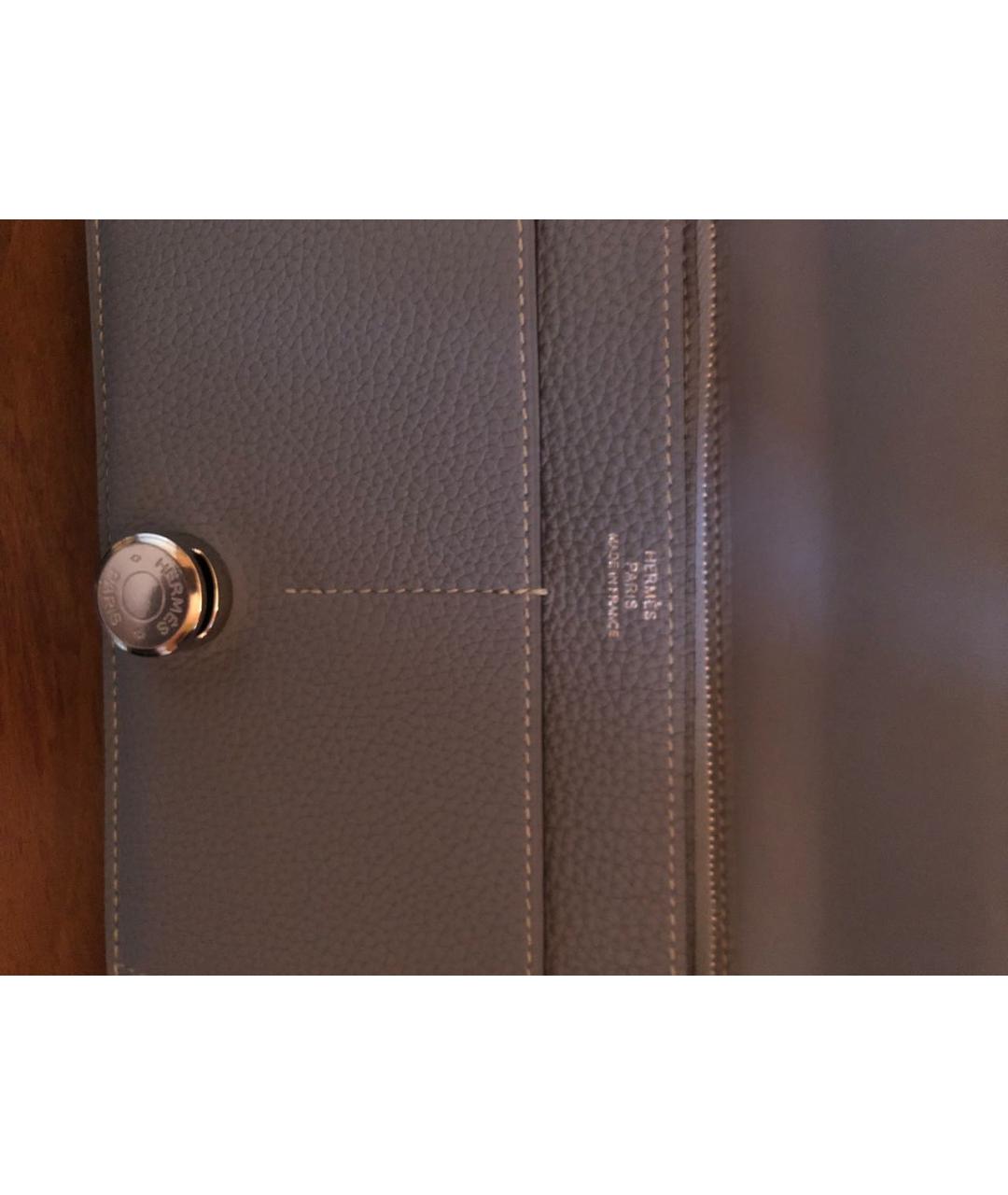 HERMES PRE-OWNED Серый кожаный кошелек, фото 4