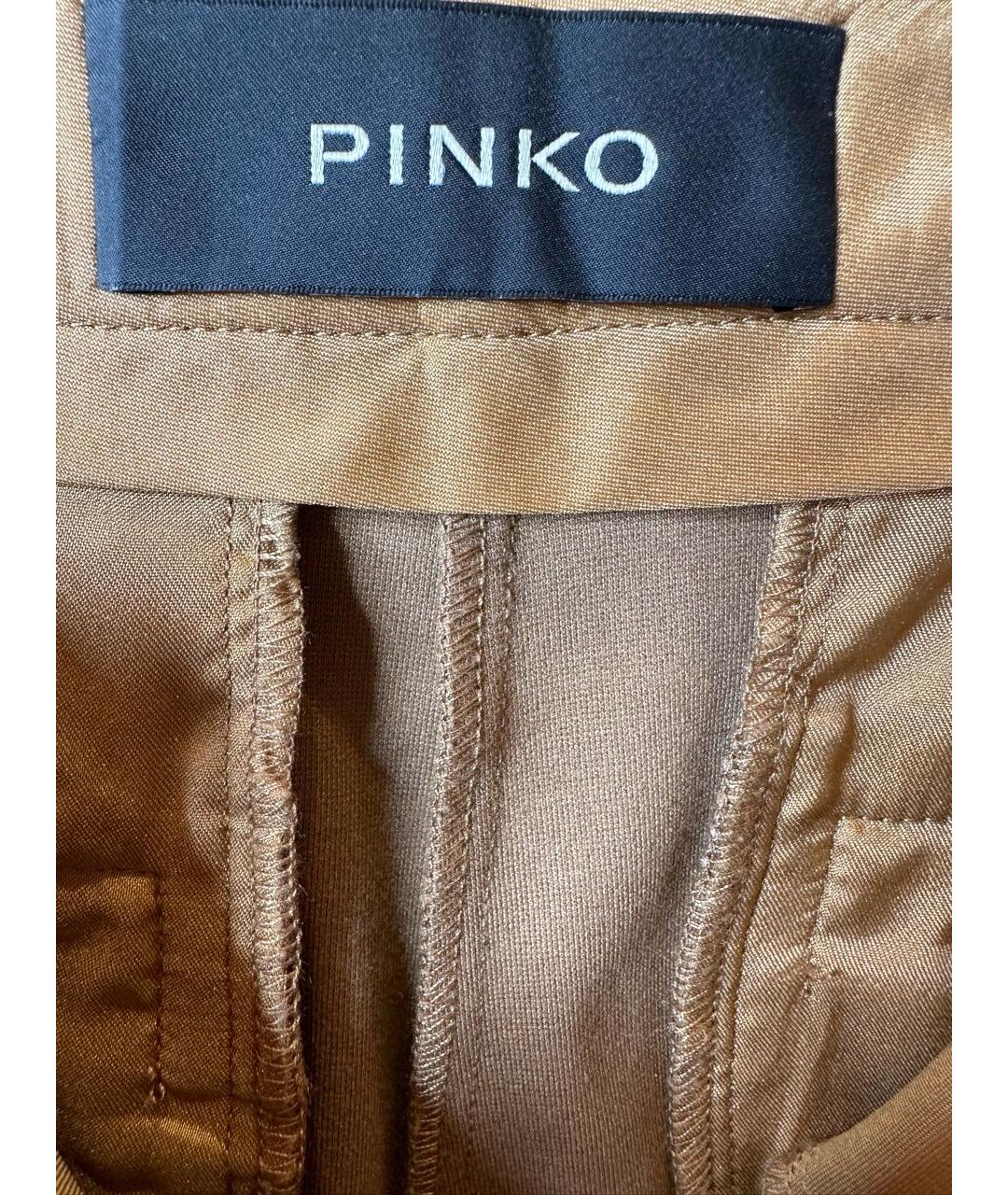 PINKO Коричневые вискозные брюки узкие, фото 3