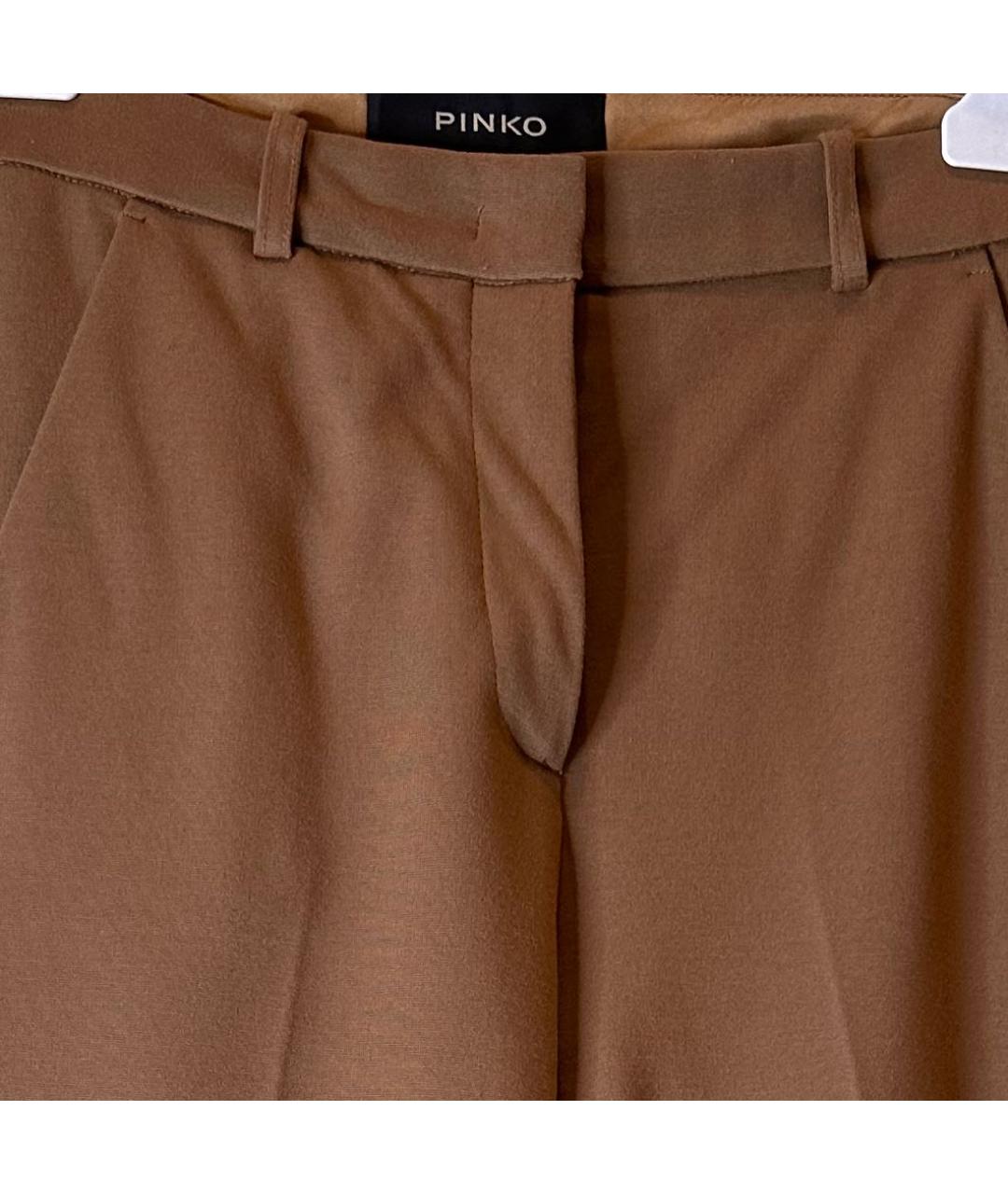 PINKO Коричневые вискозные брюки узкие, фото 4