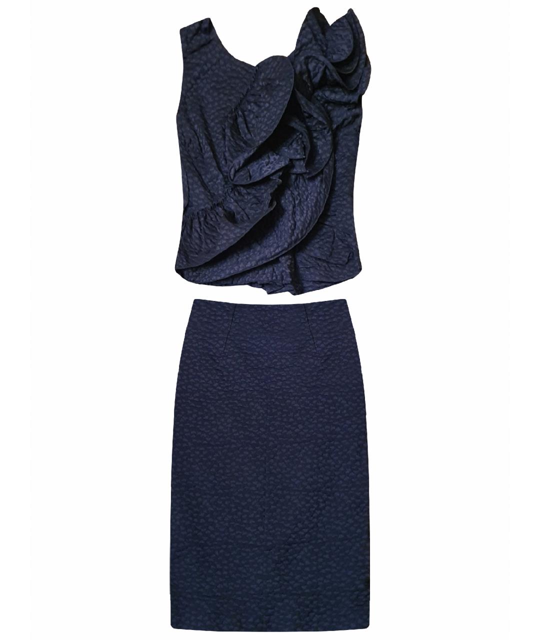 NINA RICCI VINTAGE Синий полиэстеровый костюм с юбками, фото 1