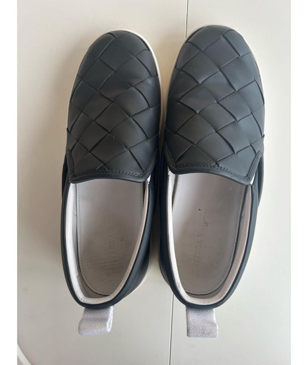BOTTEGA VENETA Антрацитовые кожаные туфли, фото 3