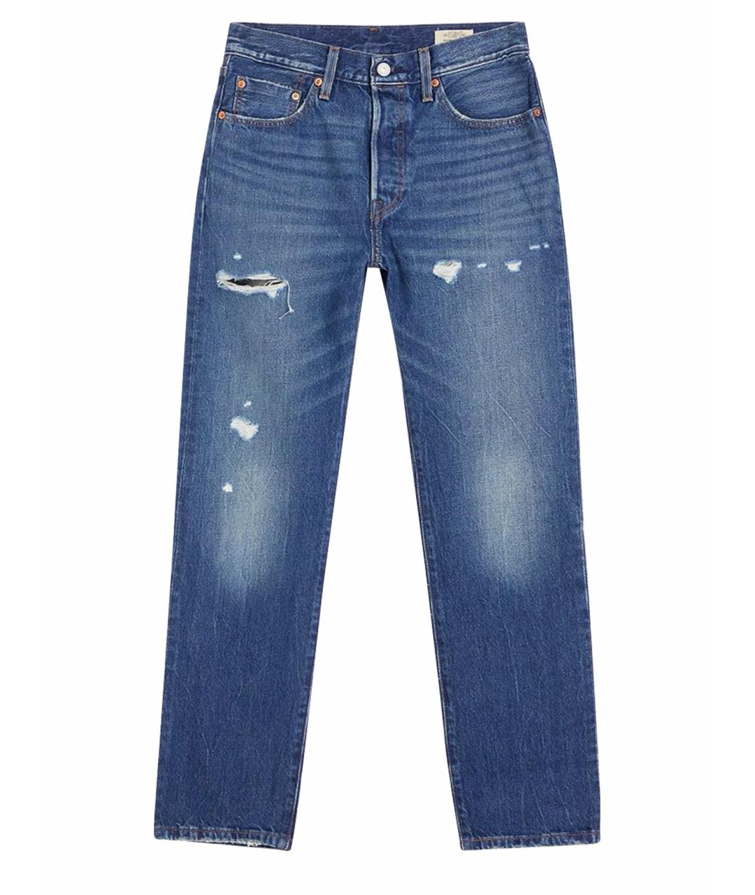 LEVI'S Синие хлопко-эластановые прямые джинсы, фото 1