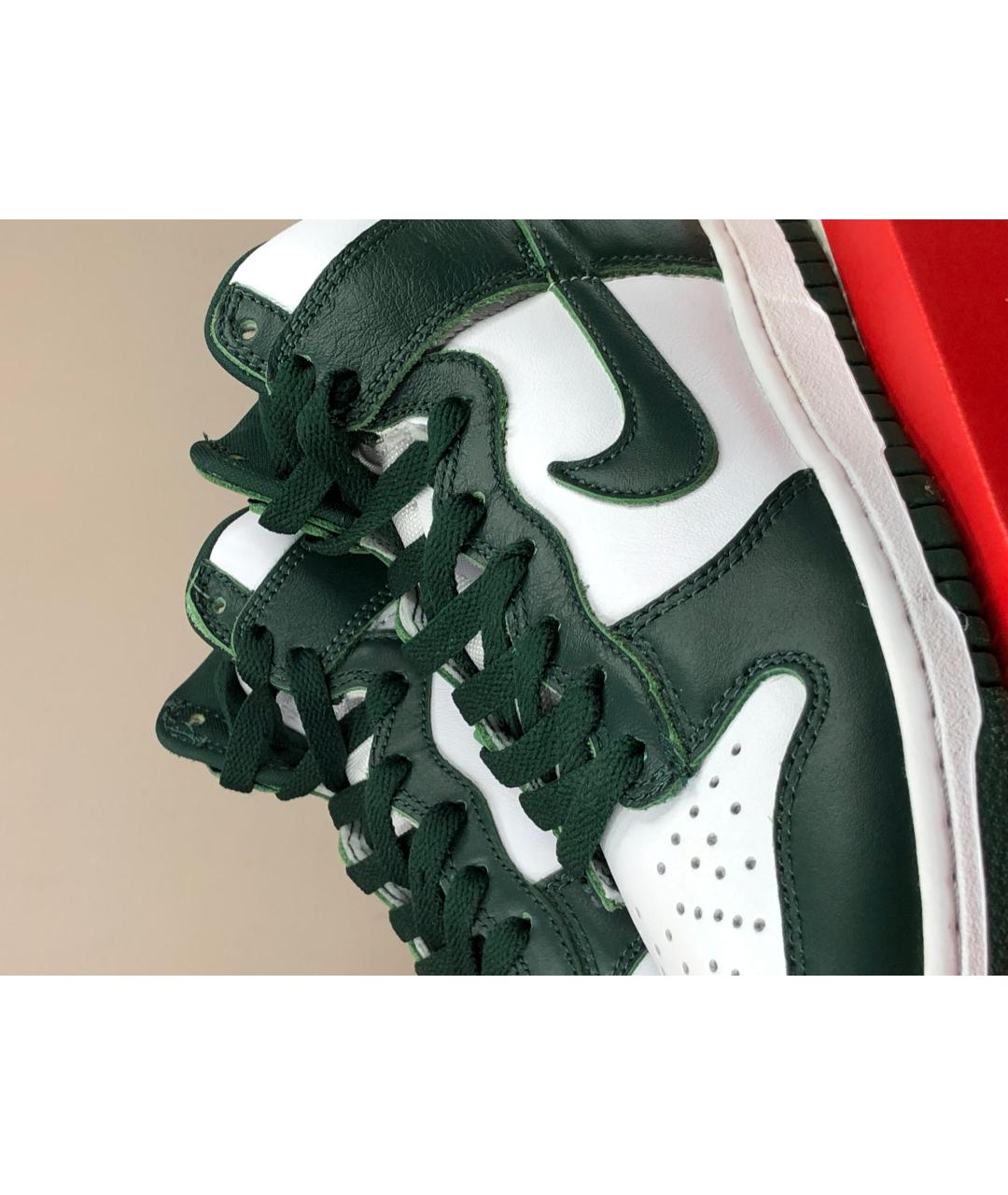 NIKE Зеленые кожаные кроссовки, фото 6