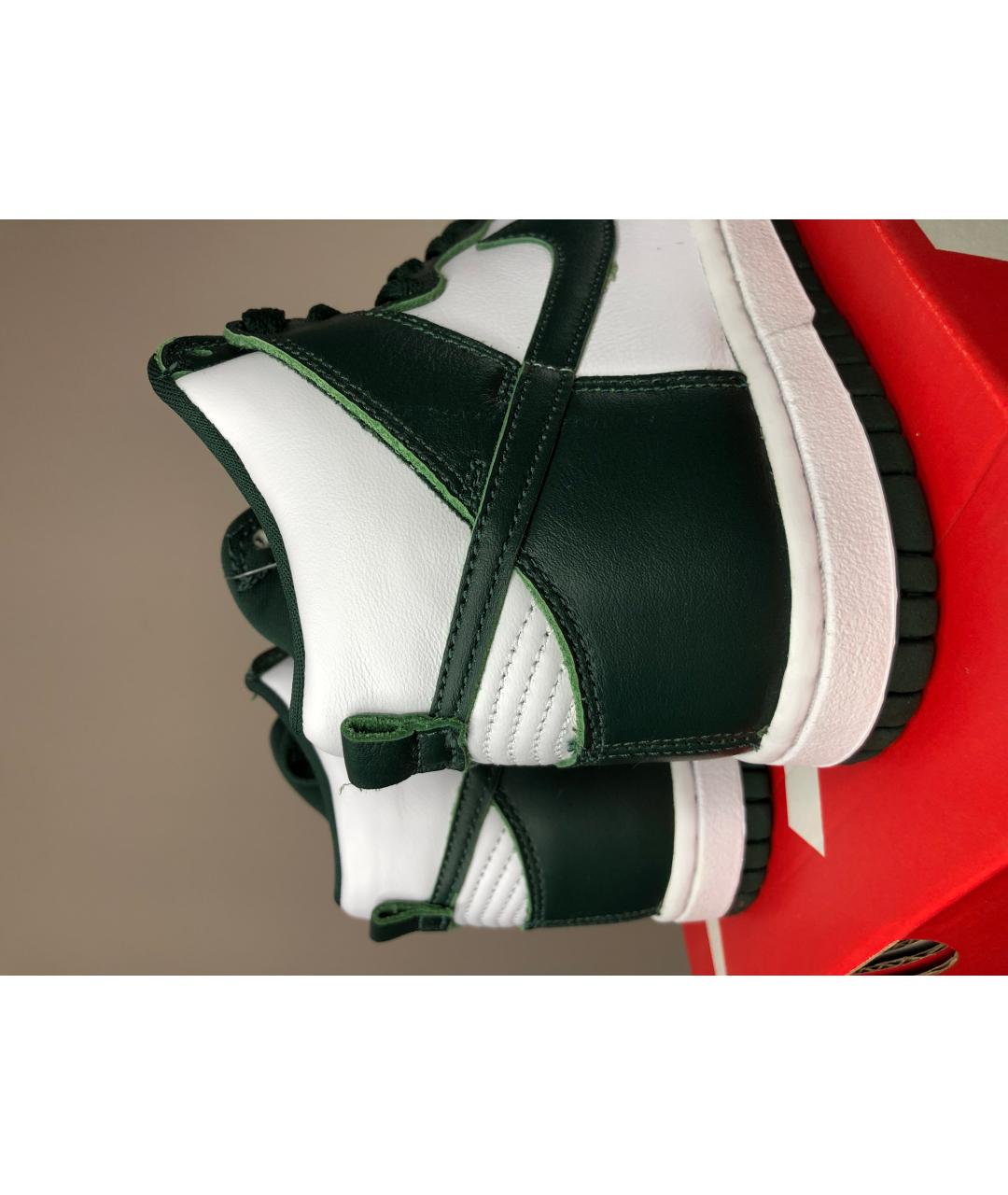 NIKE Зеленые кожаные кроссовки, фото 5