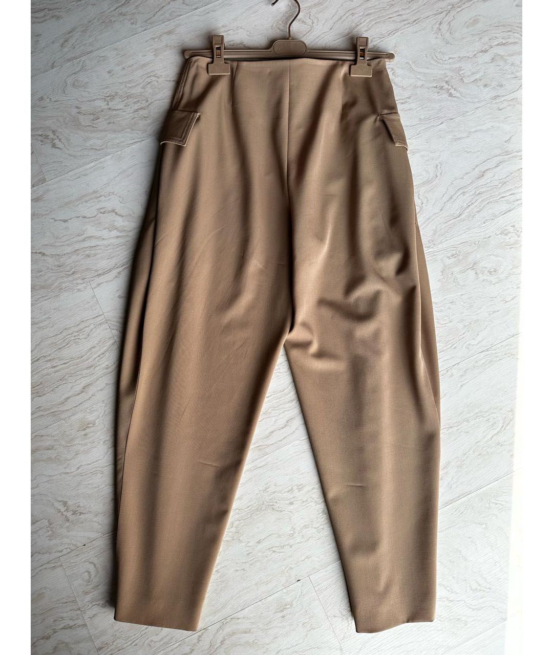 STELLA MCCARTNEY Бежевые шерстяные брюки широкие, фото 2