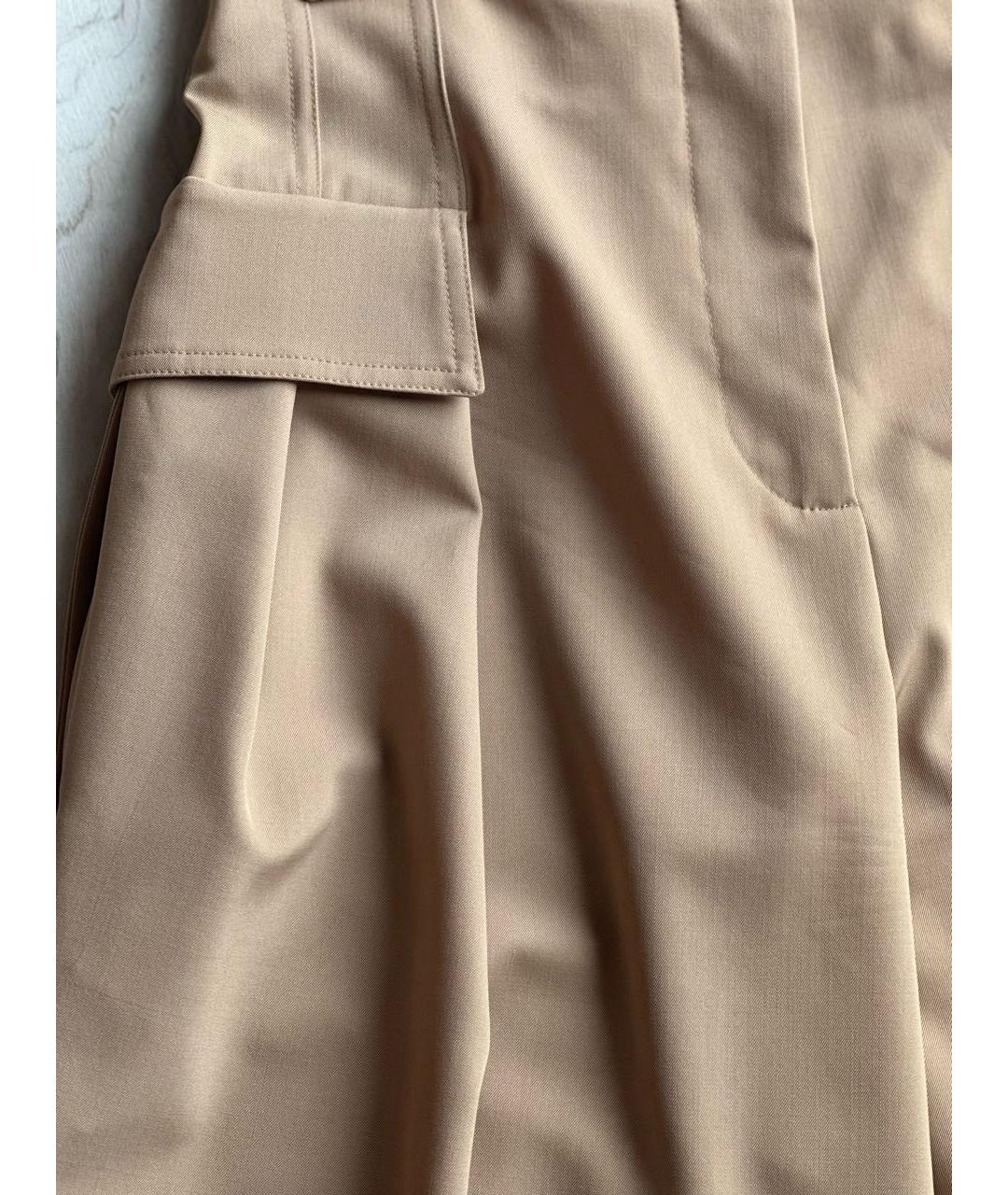 STELLA MCCARTNEY Бежевые шерстяные брюки широкие, фото 5