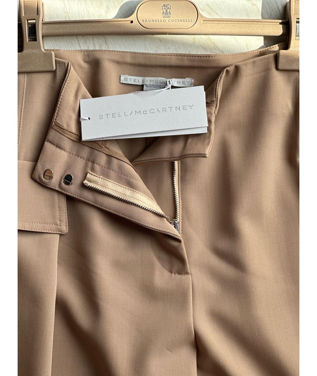 STELLA MCCARTNEY Бежевые шерстяные брюки широкие, фото 3