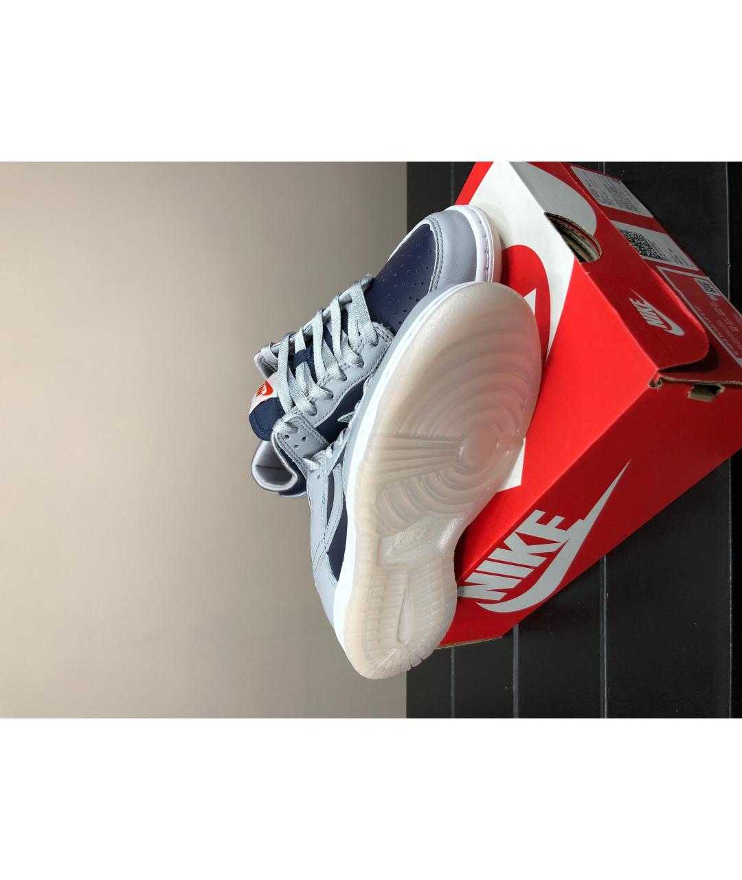 NIKE Синие кожаные кроссовки, фото 5
