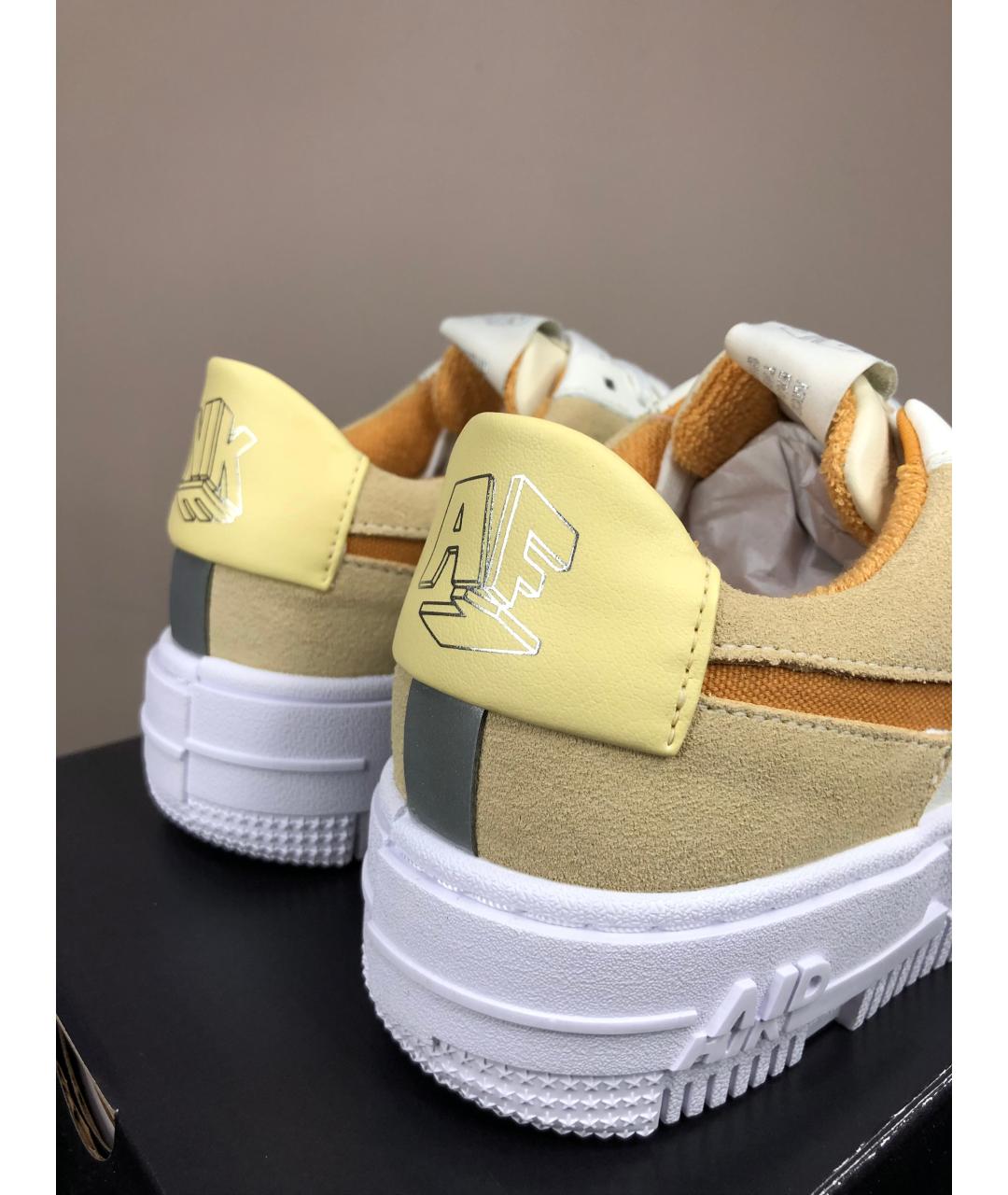NIKE Коричневые кожаные кроссовки, фото 5