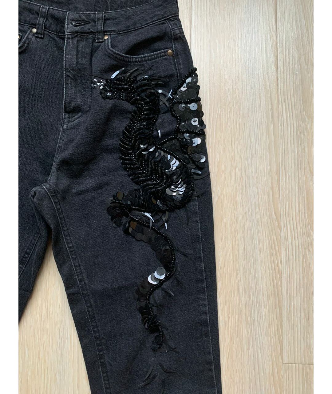 DALOOD Черные хлопковые джинсы слим, фото 4