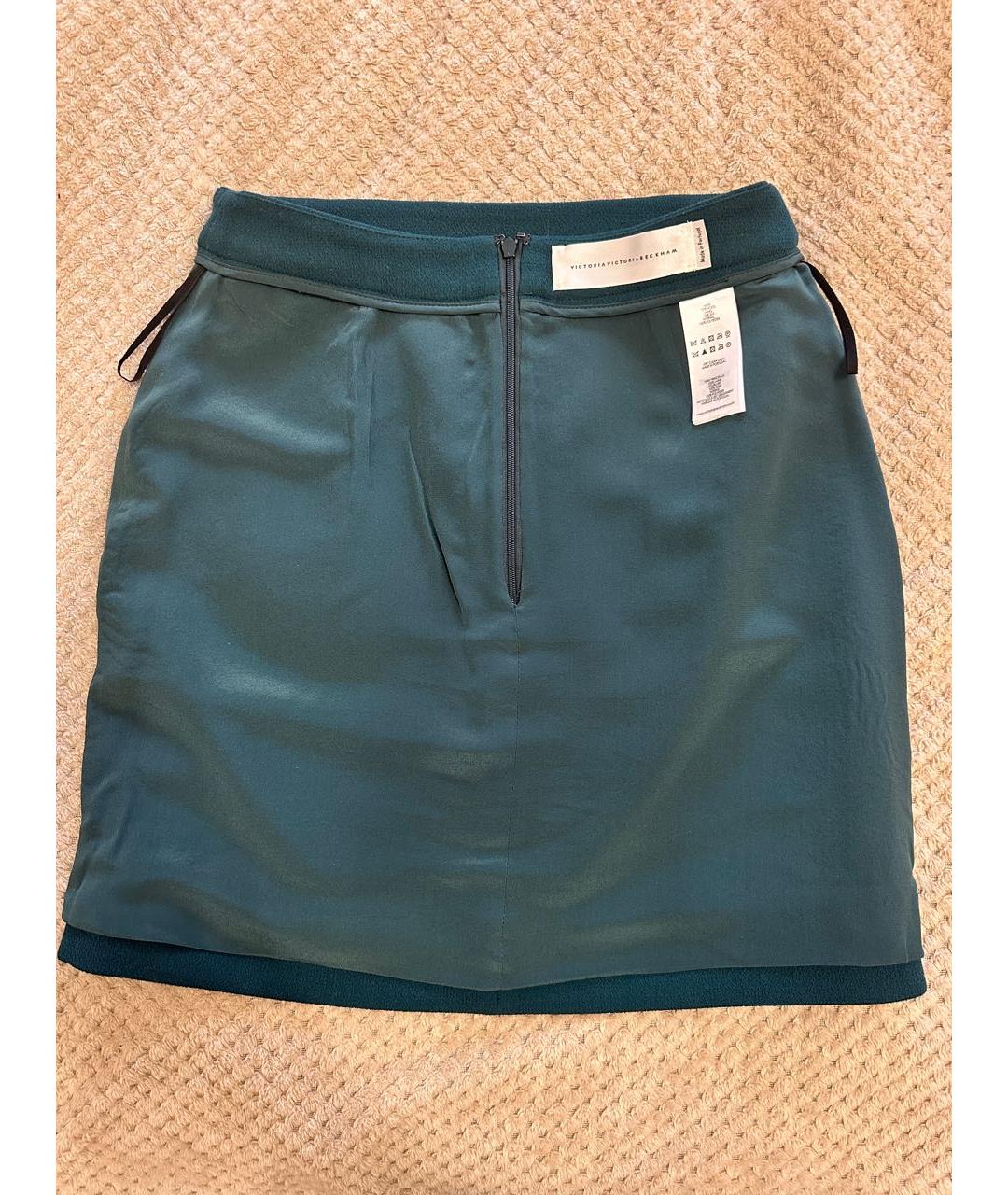 VICTORIA BECKHAM Зеленая шерстяная юбка мини, фото 5