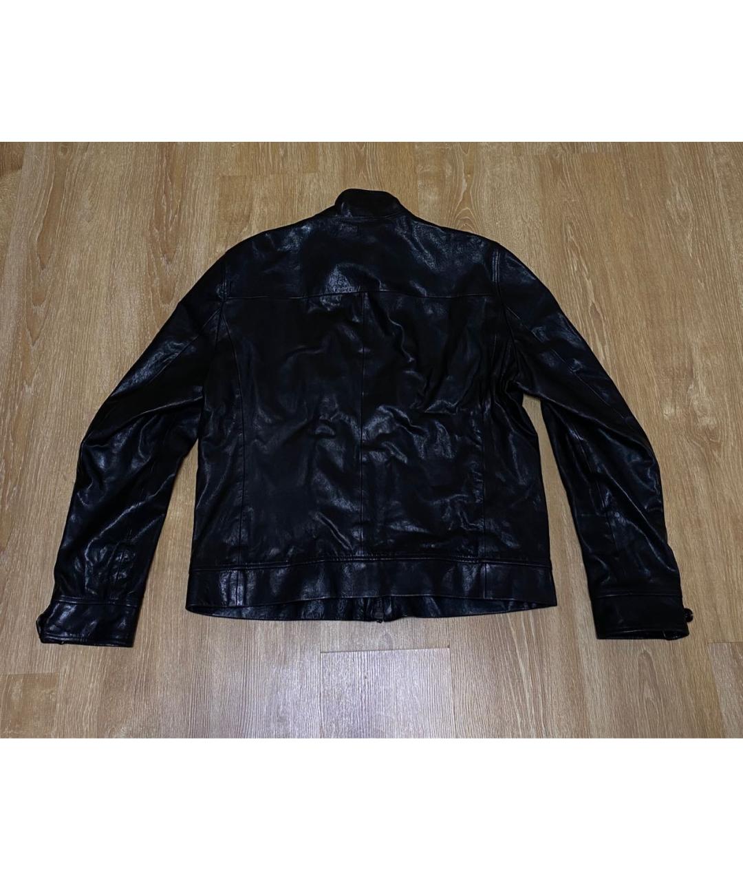 GIORGIO ARMANI Черная кожаная куртка, фото 2