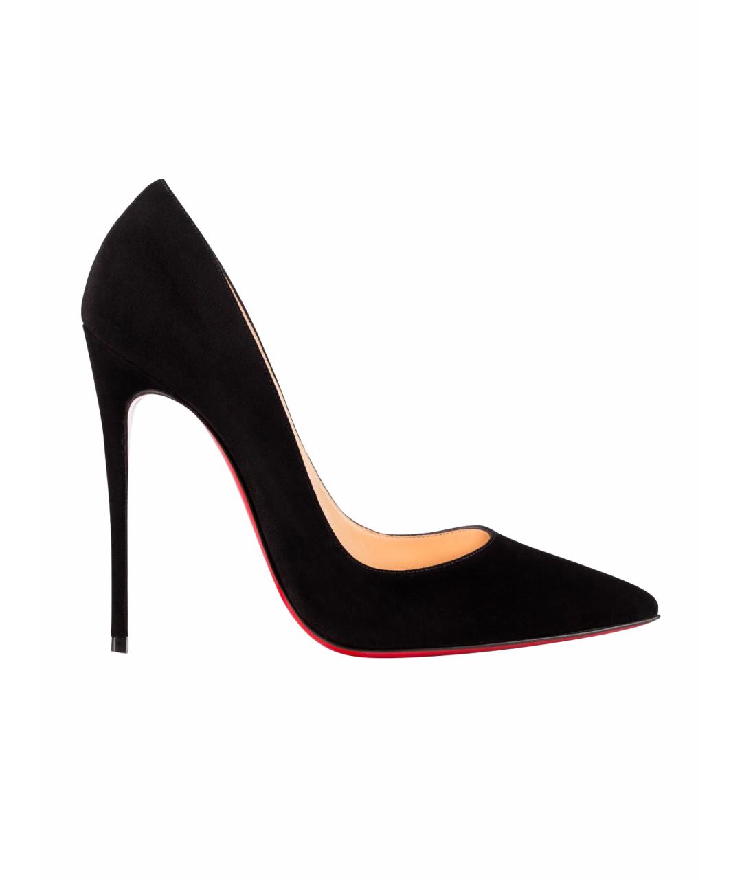 CHRISTIAN LOUBOUTIN Черные замшевые туфли, фото 1