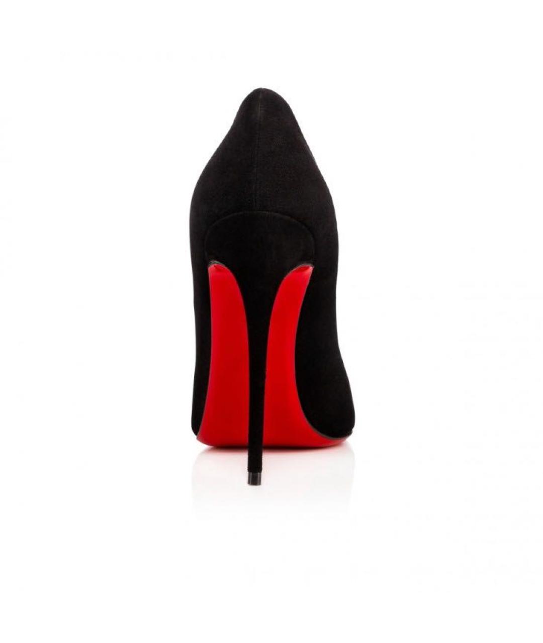 CHRISTIAN LOUBOUTIN Черные замшевые туфли, фото 4